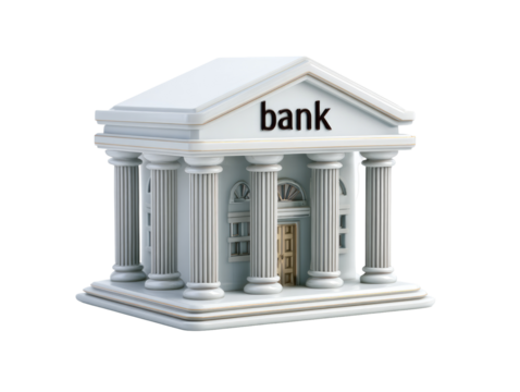 3D model of a classic bank building (1) - Powered by Adobe