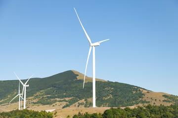 Wind Turbines on Grassy Hills