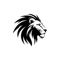 Fototapeta premium Majestic African lion head emblem on a red shield