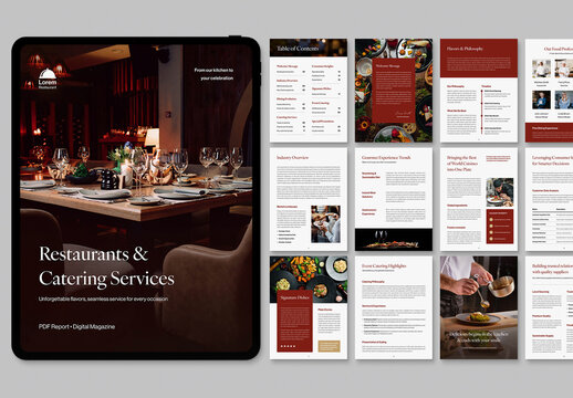 Hospitality Business Brochure Template & Digital Magazine for Industry Reports & White Papers