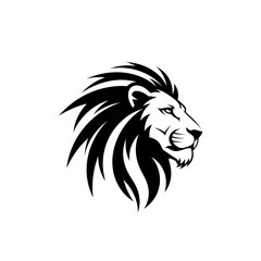 Fototapeta premium Majestic African lion head emblem on a red shield