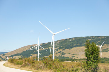Wind Turbines on a Hillside