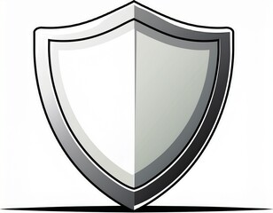 white shield with a black border