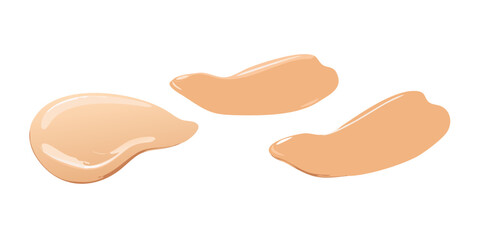Smears of foundation for face. Cosmetic smear. Isolated on white background .icon