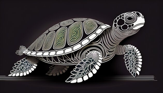 turtle on a black background