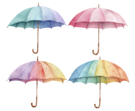 Four colorful umbrellas - Powered by Adobe