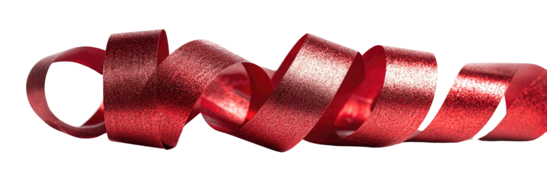 Red ribbon swirls on black background (1)