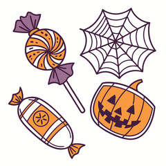 vector set of halloween icons