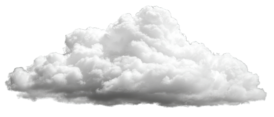 Fluffy white cumulus cloud silhouette