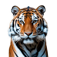 Obraz premium Majestic tiger portrait intense striking gaze powerful feline predator wildlife animal kingdom