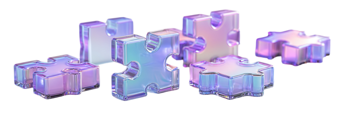 Multicolored puzzle pieces