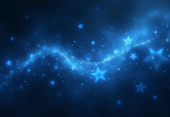Obraz premium Glowing Dark Blue and Light Blue Stars on Abstract Background
