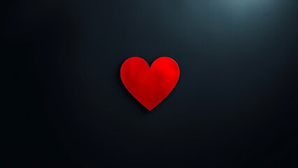 A striking red heart against a dark background, representing deep emotions and passion.