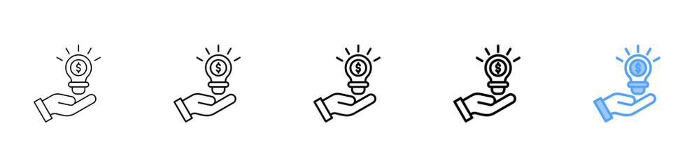 Innovation Funding Icon Different Style Outline Collection Set 