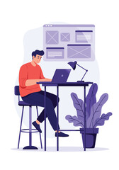 Creative professional working on digital design project at a modern workspace