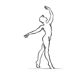 Continuous one line drawing Male dancer. Ballet dancer. One continuous line isolated minimal illustration.Not AI.