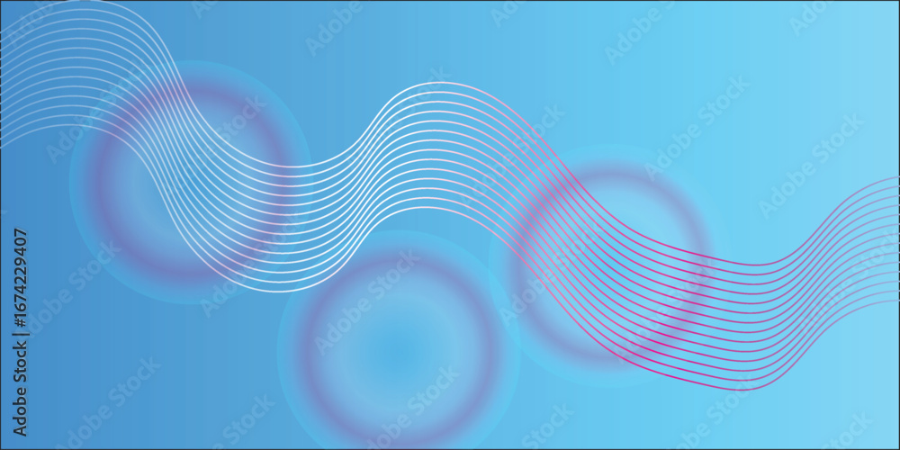 Poster abstract blue gradient background with shining lines waves. minimalist background for banner, poster