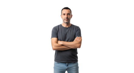 Serious Man with Arms Crossed Portrait