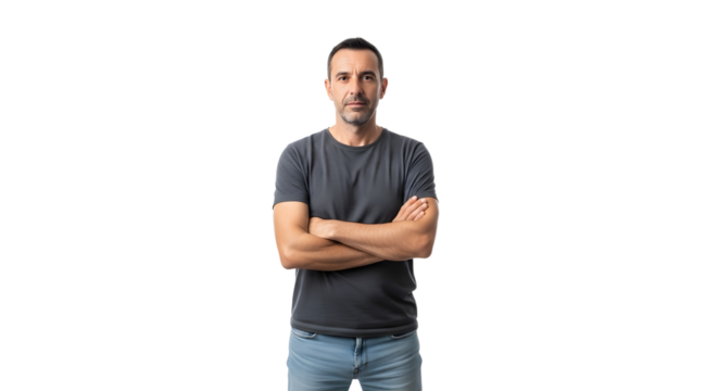 Serious Man with Arms Crossed Portrait