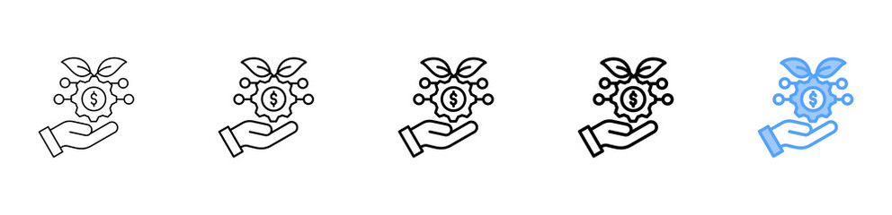 Technology Venture Icon Different Style Outline Collection Set 