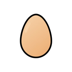 Fototapeta premium Illustration of a single brown egg shape on transparent background