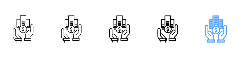 Infrastructure Funding Icon Different Style Outline Collection Set 