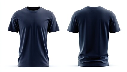 Dark navy blue t-shirt, front and back views (3)