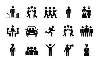 People activities icon set 2
