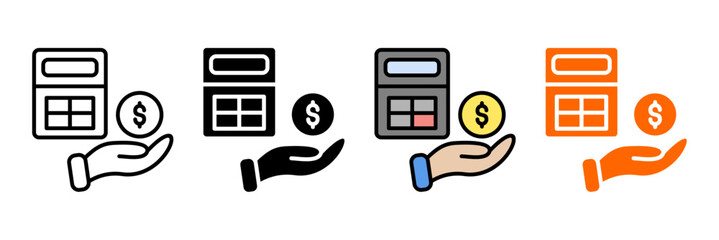 Business & Finance Icon Set Multiple Style Collection. Briefcase, Bar Chart, Pie Chart, Dollar Sign, Credit Card, Wallet, Invoice, Calculator, Bank, Safe, Handshake, Presentation, Contract, Receipt, G