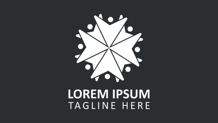 Group of companies logo design, with black background simple and mnimalist logo