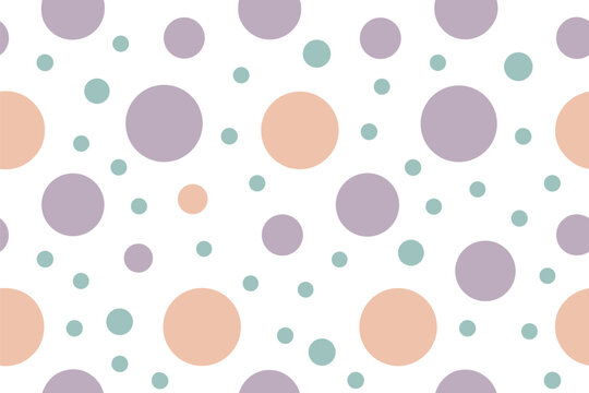 Seamless pattern oversized pastel polka dots texture