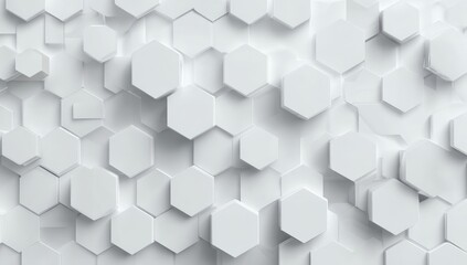 Abstract geometric pattern of overlapping white hexagons