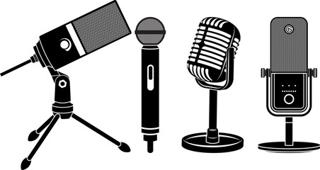 Microphone  Eps. Vector Images Black and White