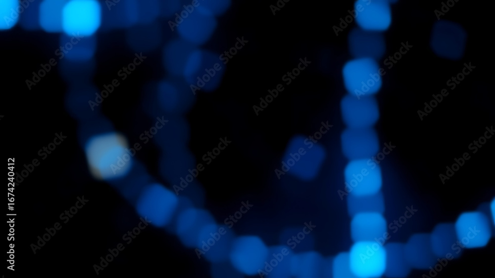 Poster dark background with blue pixel pattern vector illustration of abstract bg with geometric square ele