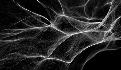 Abstract network of flowing lines