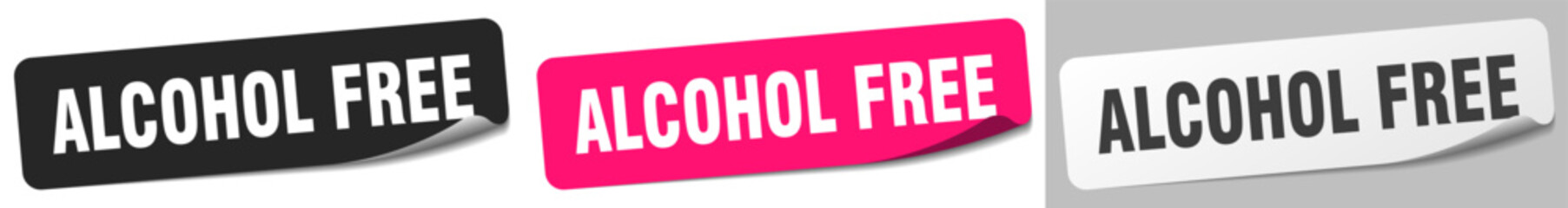alcohol free sticker. alcohol free sticker set on white background