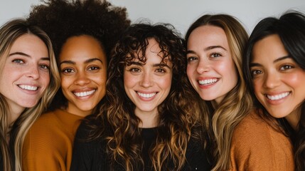 Obraz premium Diverse Group of Young Women Smiling Together