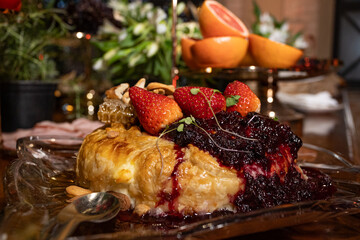Buffet de festa - Doce com geleias e morango 