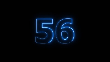 Neon business 56 number icon illustration background. Countdown number icon illustration.