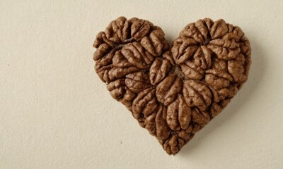 walnuts in the shape of hearts lying on craft paper