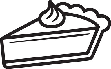 A doodle style icon showing cake slice

