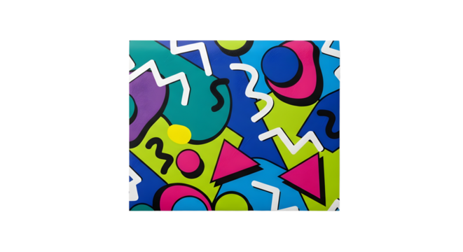 Bright Retro 90s Abstract Pattern Art