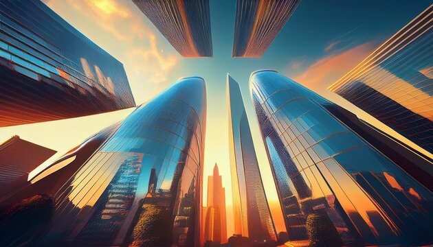 modern skyscrapers with glass facade and futuristic design skyscraper city building skyscraper downtown business architecture cityscape