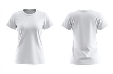 White women's t-shirt, front and back views