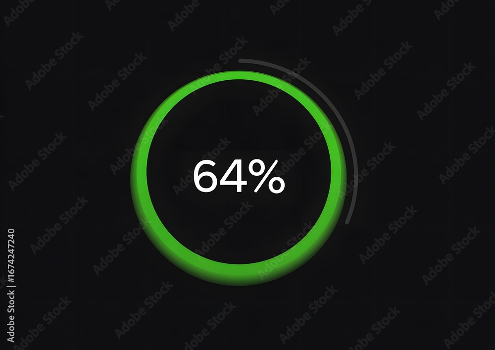 Fototapete sixty four percent loading circle graphic design element progress indicator