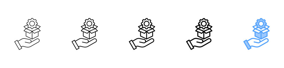 Product Service Icon Different Style Outline Collection Set 