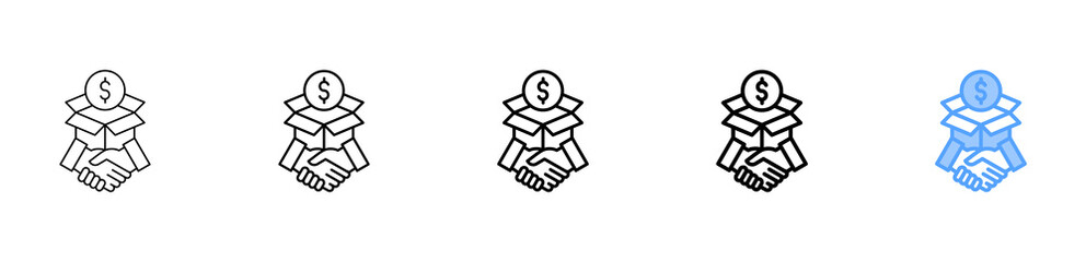 Product Business Icon Different Style Outline Collection Set 