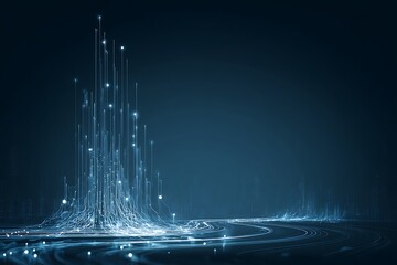 A Futuristic Digital Metropolis Illuminated in the Night