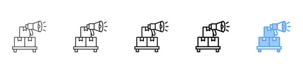 Product Marketing Icon Different Style Outline Collection Set 