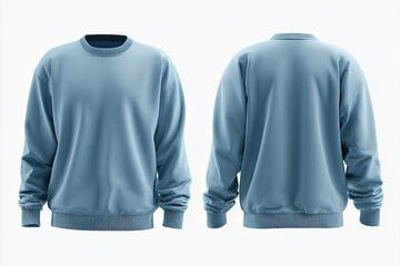 Light blue crewneck sweatshirt, front and back views (1)